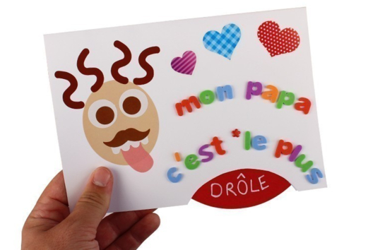 Carte disque mobile fête des pères - Activités manuelles fête des pères - 10doigts.fr