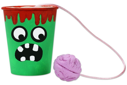 Bilboquet Halloween avec un gobelet - Activités manuelles Halloween - 10doigts.fr