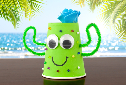Activite Enfant ETE Cactus Gobelet - Activités manuelles Été - 10doigts.fr
