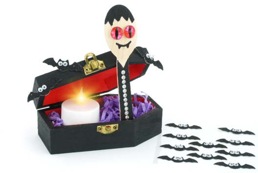 Activite Enfant Vampire Cuillere bois - Activités manuelles Halloween - 10doigts.fr - 2
