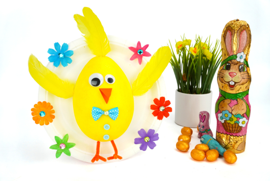 Activité Poussin enfant Assiette carton - Activités manuelles Pâques - 10doigts.fr - 2