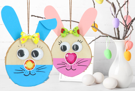 Bricolage Lapins Pâques Suspendre - Activités manuelles Pâques - 10doigts.fr - 2