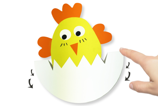 Bricolage Poussin Bascule - Activités manuelles Pâques - 10doigts.fr