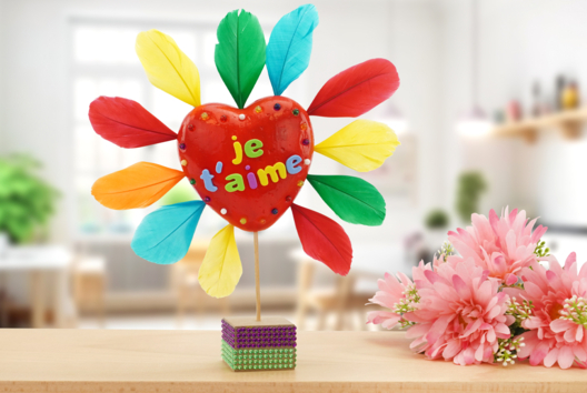 cadeau fête des mères DIY enfants coeur fleur - Activités manuelles fête des mères - 10doigts.fr