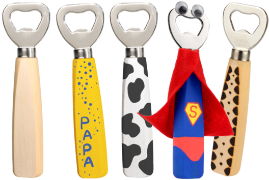 Décapsuleur en bois et métal - Activités manuelles fête des pères - 10doigts.fr