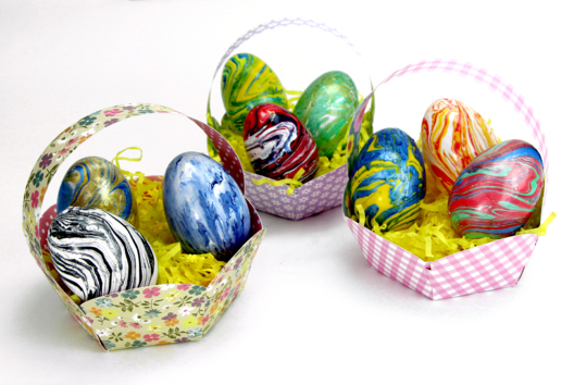 oeuf marbrés panier pâques enfants déco - Activités manuelles Pâques - 10doigts.fr - 2