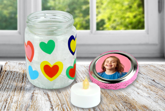 photophore coeur cadeau fête des mères - Activités manuelles fête des mères - 10doigts.fr