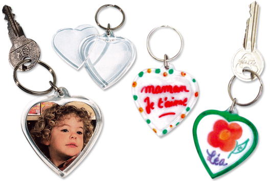 Porte-clefs en plastique transparent - Activités manuelles fête des mères - 10doigts.fr