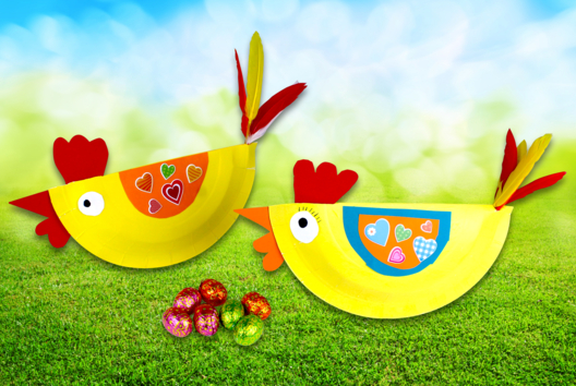 poule assiette carton activité paques enfants - Activités manuelles Pâques - 10doigts.fr