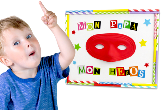 tableau papa héros fête des pères activités enfants - Activités manuelles fête des pères - 10doigts.fr
