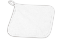 Manique de cuisine en coton blanc surpiqué - Coton, lin - Textiles - 10doigts.fr