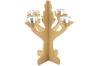 Chandelier moderne (26 cm), en bois médium (MDF) - Bougeoirs en bois - 10doigts.fr
