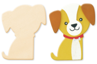 Chien en bois naturel à décorer - Silhouettes en bois - 10doigts.fr