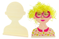 buste en bois à décorer femme - Silhouettes en bois - 10doigts.fr