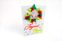 Carte couronne de Noël en papier de soie - Cartes de voeux - 10doigts.fr