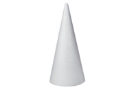 Cône en polystyrène 25 cm x Ø 10 cm - Formes à décorer - Polystyrène - 10doigts.fr