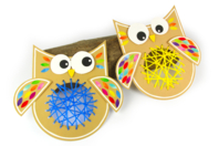 hiboux à tisser - Kits créatifs Automne - 10doigts.fr