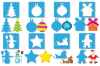 Lot 8 pochoirs + 8 tracettes NOËL - Pochoirs fêtes - 10doigts.fr