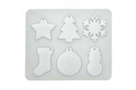 Moule silicone suspensions de Noel - 6 formes - Moules pour plâtre, savon, béton ... - 10doigts.fr