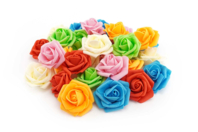Rose caoutchouc 3D - Fleurs et feuilles décoratives - 10doigts.fr
