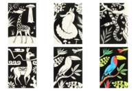 Set de 8 cartes de coloriages velours animaux A5 - Coloriage - 10doigts.fr