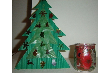 sapin et photophore - Pâques, Noël - 10doigts.fr