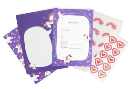 10 cartes d'invitation Licorne à faire soi-même - Invitations d'anniversaire – 10doigts.fr
