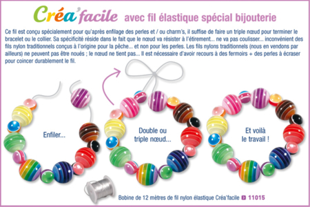 Perles fil élastique CréaFacile  - Activités manuelles fête des mères – 10doigts.fr