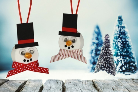 Bonhomme de neige lumineux - Activités manuelles décorations du sapin de Noël – 10doigts.fr