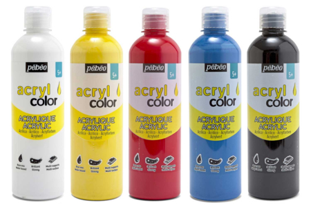 Acrylcolor brillante 500 ml - Couleurs au choix - Peinture acrylique Brillante – 10doigts.fr