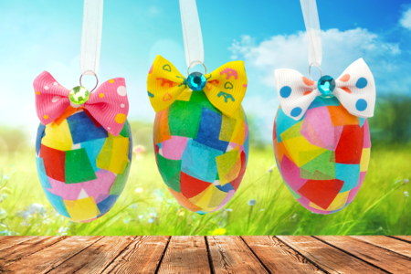 Activite enfant paques papier de soie - Activités manuelles Pâques – 10doigts.fr