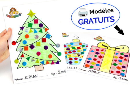 Activité Noel Tableau Gommette - Activités manuelles collage, pliage – 10doigts.fr