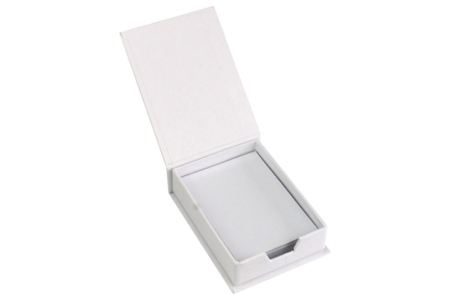 Boîte à notes en carton blanc ouverte - Blocs notes – 10doigts.fr