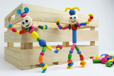 Bonhomme en perles - Perles Bois – 10doigts.fr