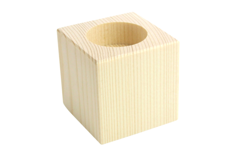 bougeoir cube en bois de hêtre - Bougeoirs en bois – 10doigts.fr