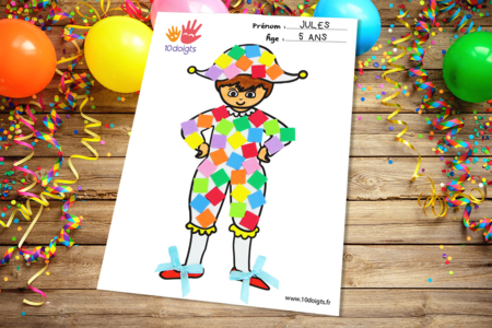 Bricolage Arlequin à décorer Enfant - Activités manuelles Carnaval, Mardi gras – 10doigts.fr