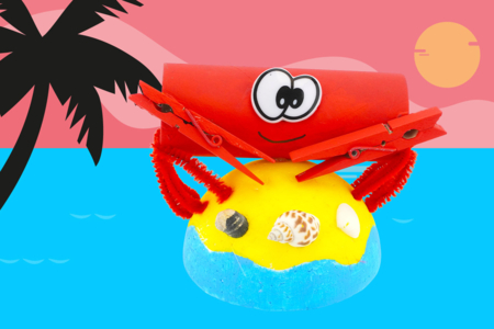 Bricolage enfant ete recyclage crabe - Activités manuelles Été – 10doigts.fr