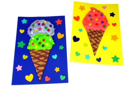 Bricolage Glace Peinture mousse - Activités manuelles Été – 10doigts.fr