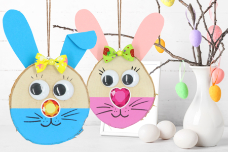 Bricolage Lapins Pâques Suspendre - Activités manuelles Pâques – 10doigts.fr
