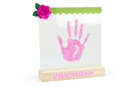 cadre main rose feutrine - Fleurs et feuilles décoratives – 10doigts.fr