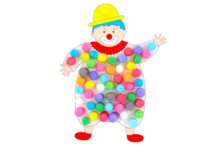carte clown avec flocons de maïs - Flocons de maïs – 10doigts.fr