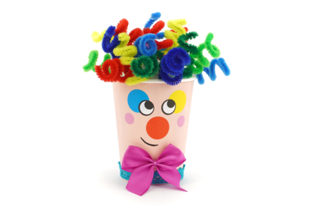 clown gobelet bricolage DIY enfants - Activités manuelles Carnaval, Mardi gras – 10doigts.fr