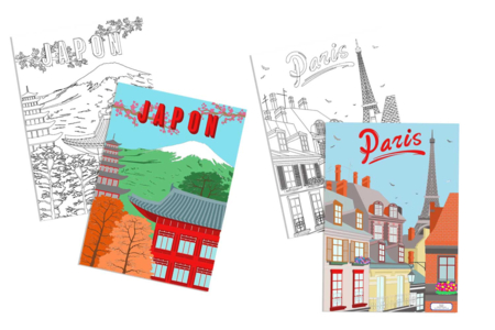 coloriage japon paris - Coloriage – 10doigts.fr