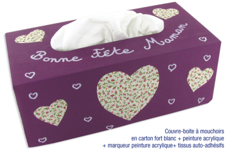 Couvre-boîte à mouchoirs en carton fort blanc - Boîtes en carton – 10doigts.fr