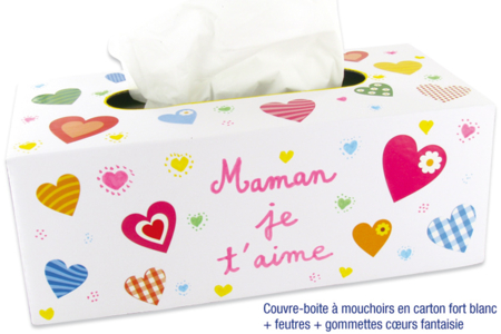 Couvre-boîte à mouchoirs en carton fort blanc - Boîtes en carton – 10doigts.fr