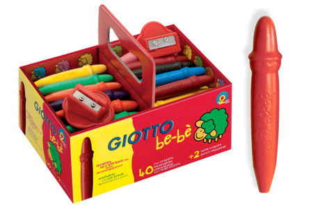 Crayons cire incassables Giotto + 2 tailles crayons OFFERT - Set de 40 - Crayons cire – 10doigts.fr