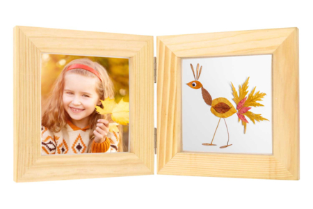 double cadre herbier enfant - Cadres photos en bois – 10doigts.fr