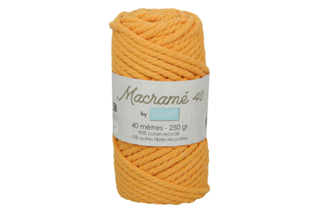 Fil macramé  Ø 5 mm, 40 m - Jaune - Fils pour Macramé – 10doigts.fr