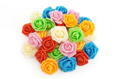 Fleurs caoutchouc 3D - Fleurs et feuilles décoratives – 10doigts.fr