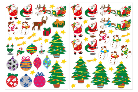 Gommettes de Noël - 2 planches (57 gommettes) - Gommettes Noël – 10doigts.fr